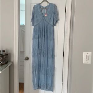 Light blue maternity maxi dress